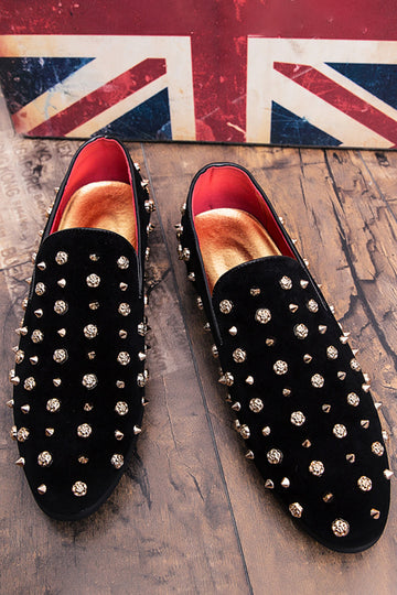 Chaussures décontractées en cuir pour hommes avec clous